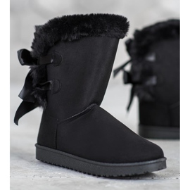 Hög Mukluki med rosetter svart 1