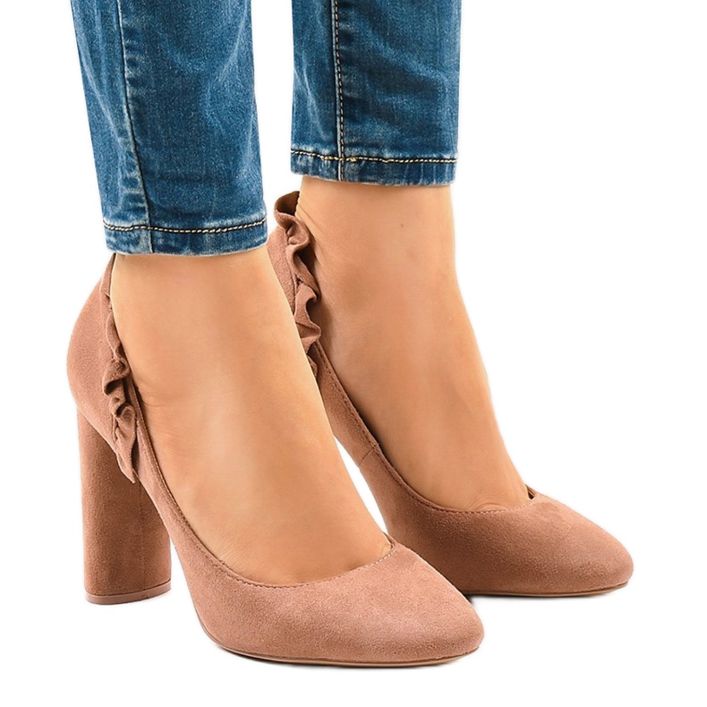 Rosa mocka höga klackar LE037P 1