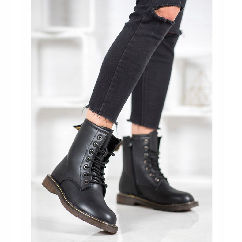 SHELOVET Moderiktiga fällare med ekoläder svart 1