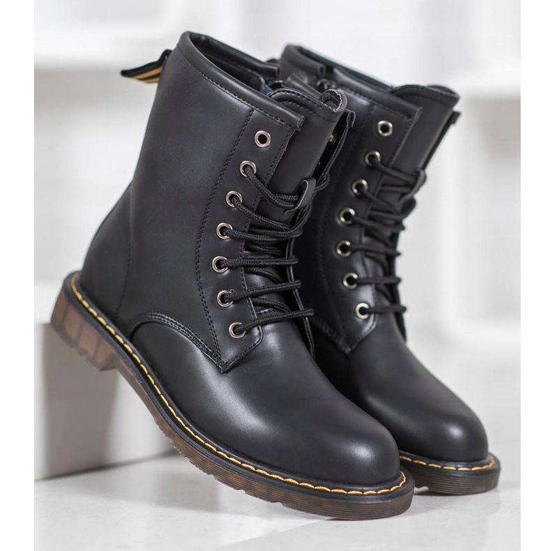 SHELOVET Moderiktiga fällare med ekoläder svart 2