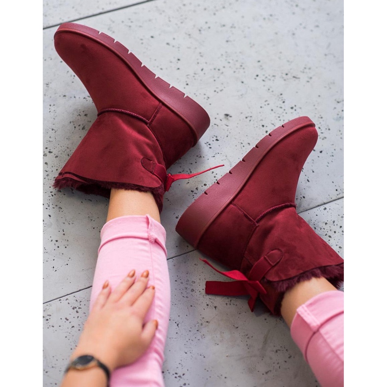 SHELOVET Maroon Mukluki på plattformen röd 2