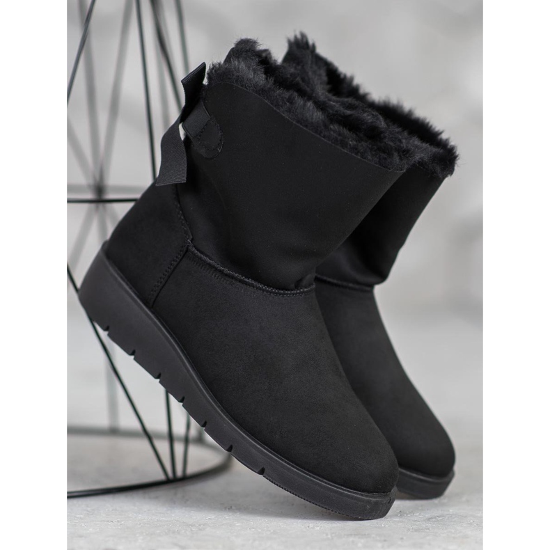 SHELOVET Svart Mukluki på plattformen 2