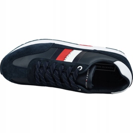 Tommy Hilfiger Corporate Leather Flag Runner M FM0FM02380 403 marinblå 2