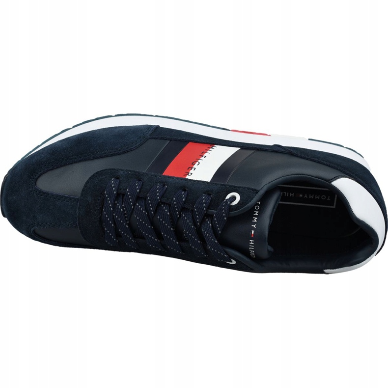 Tommy Hilfiger Corporate Leather Flag Runner M FM0FM02380 403 marinblå 2