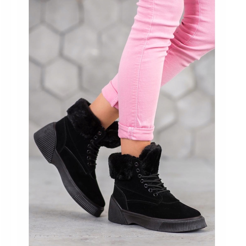 SHELOVET Trendiga Taperki på plattformen svart 1