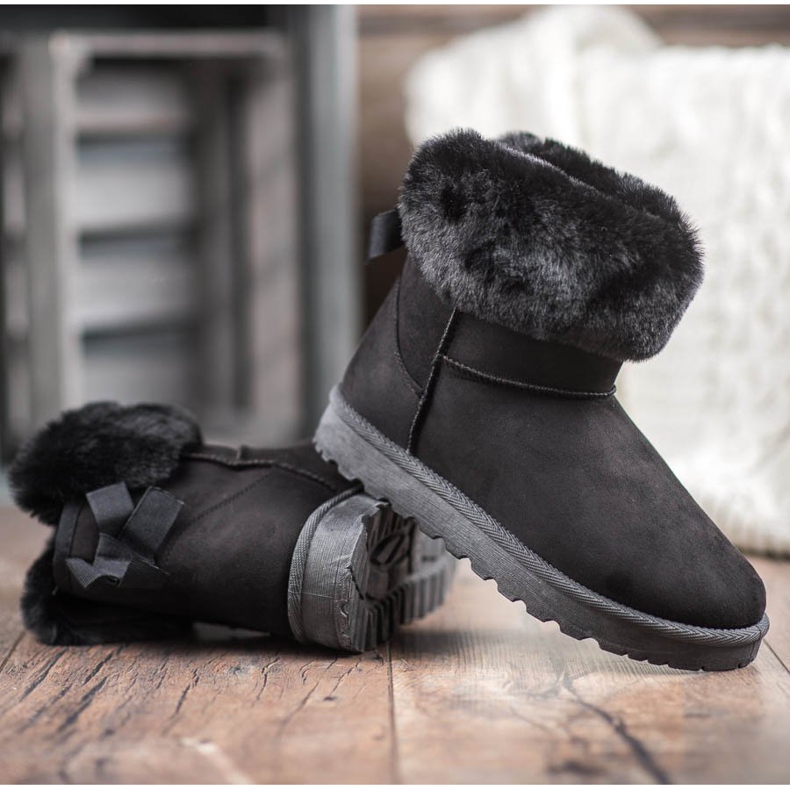 SHELOVET Mukluki med päls svart 1