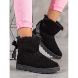 SHELOVET Varm Mukluki med en rosett svart 2