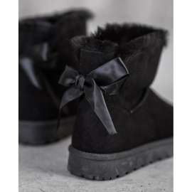 SHELOVET Varm Mukluki med en rosett svart 1