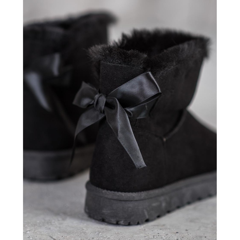 SHELOVET Varm Mukluki med en rosett svart 1