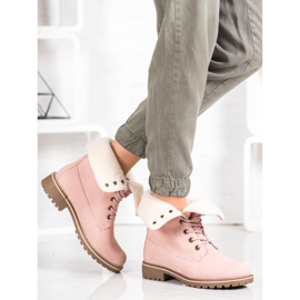 SHELOVET Vandringskängor med infällbart skaft rosa 1