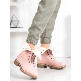 SHELOVET Vandringskängor med infällbart skaft rosa 2