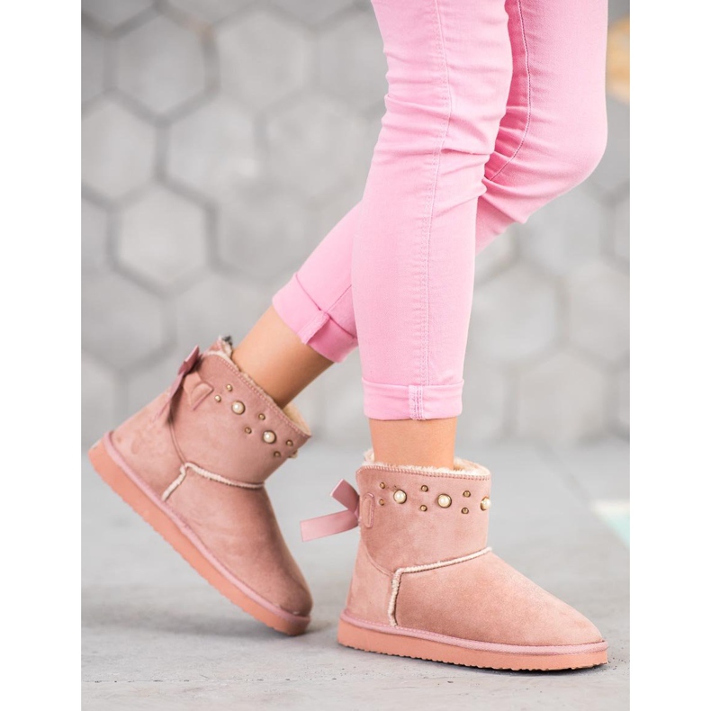 Bella Star Mockluki i mocka med pärlor rosa 2