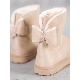 SHELOVET Beige Mukluki Med En Rosett 1