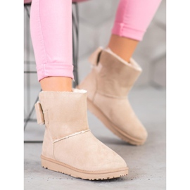 SHELOVET Beige Mukluki Med En Rosett 2