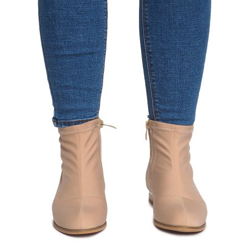Eleganta materialstövlar 26003 Beige 1