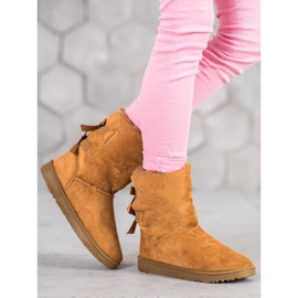 Haver Varma snöskor med rosetter brun 2