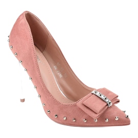 Mörkrosa pumps på NF-05 hälen 1