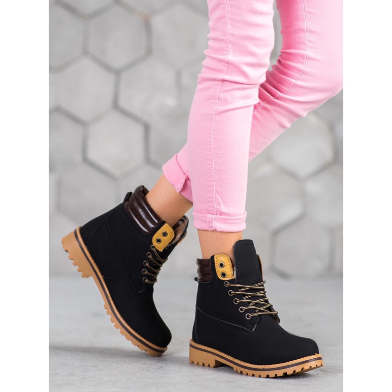 SHELOVET Varma vandringsskor på plattformen svart 1