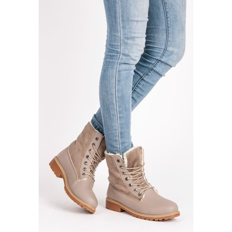 SHELOVET Snygga fällare med fårskinn grå 1