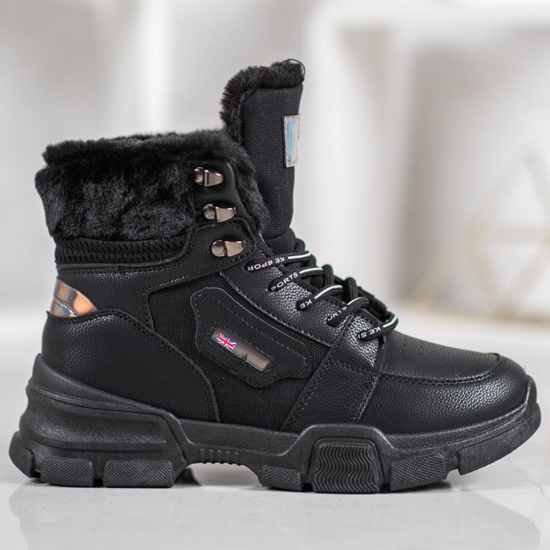 Yes Mile Sneakers med päls svart 2