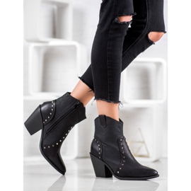 Small Swan Varma cowboystövlar på höga klackar svart 1