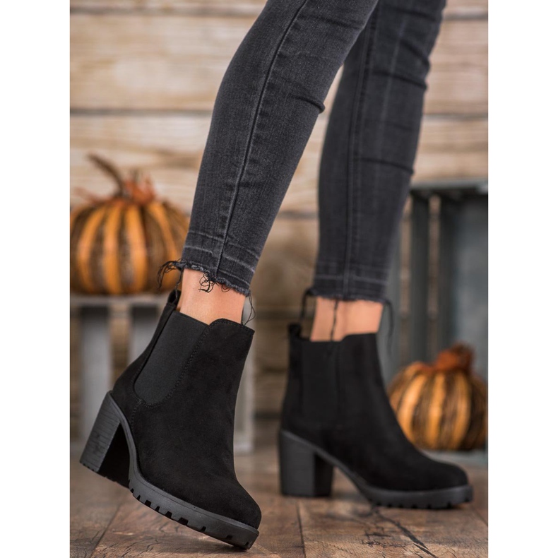 SDS Bekväma Chelsea -stövlar på stolpen svart 2