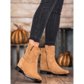 Ideal Shoes Varma cowboystövlar på en kil brun 2