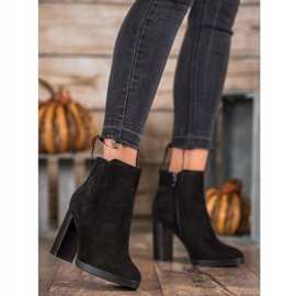 Super Me Trendiga högklackade stövlar svart 1