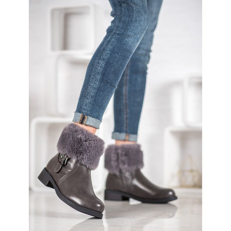 SHELOVET Arbetare Med Päls grå 2