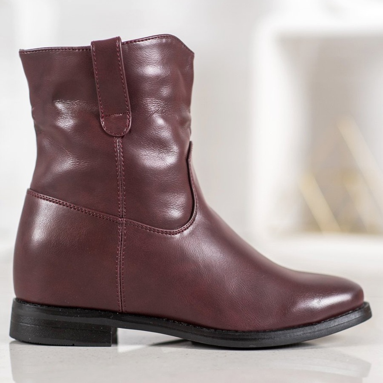 Ideal Shoes Cowboystövlar med ekoläder röd 1