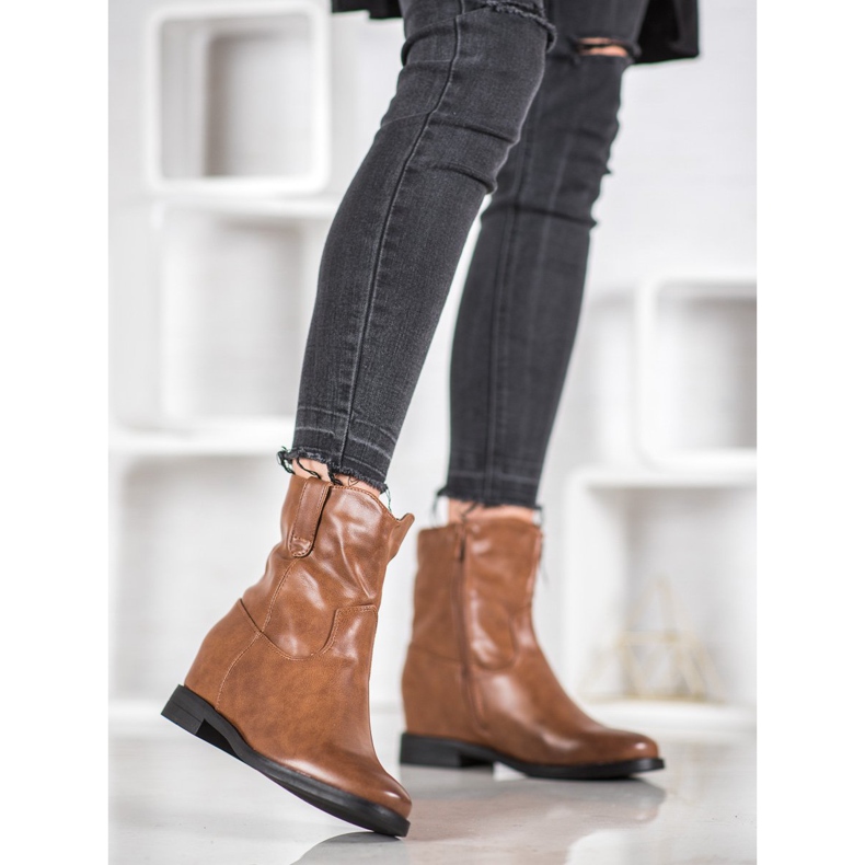 Ideal Shoes Cowboystövlar med ekoläder brun 2