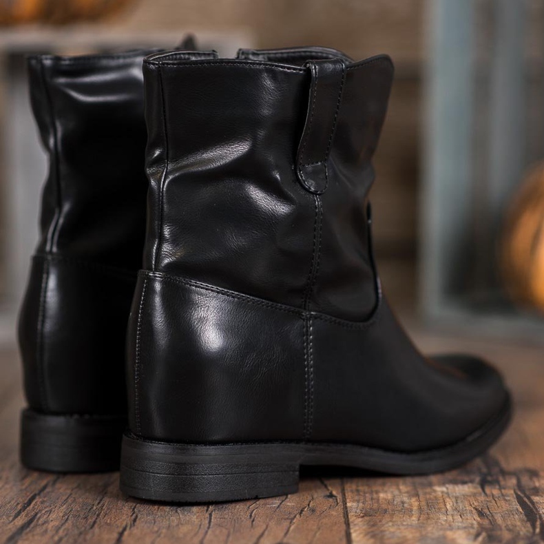 Ideal Shoes Cowboystövlar med ekoläder svart 1