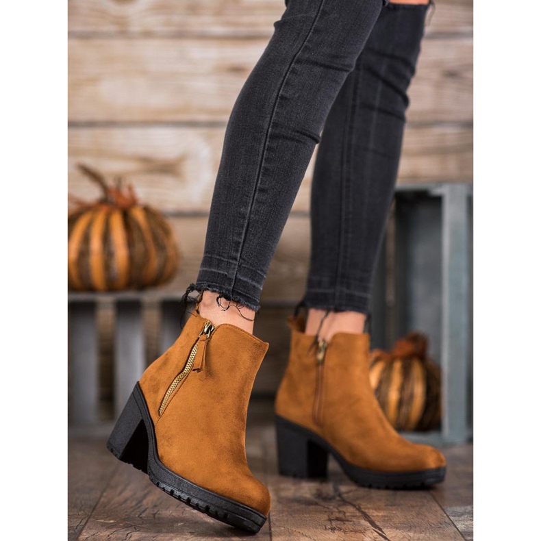 SHELOVET Bekväma stövlar på plattformen brun 1