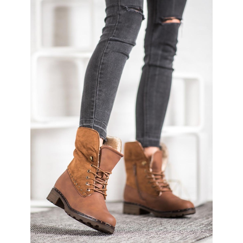 SHELOVET Bruna stövlar med fårskinn 1