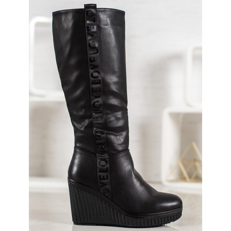 Goodin Wedge Boots Love svart 2
