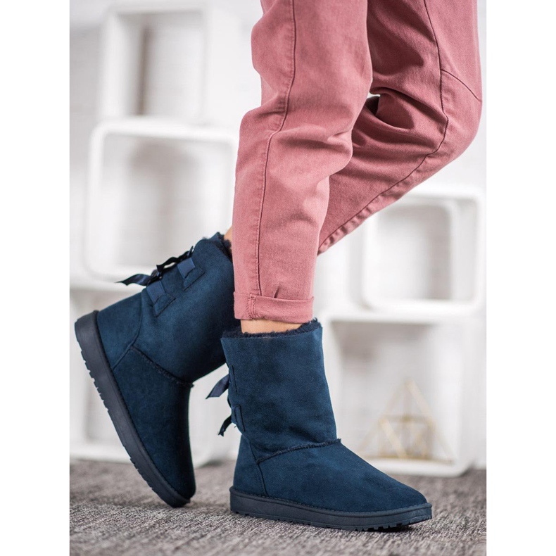 Haver Varma snöskor med rosetter blå 1