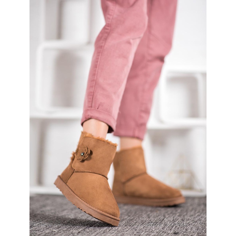 SHELOVET Mukluki med blomma brun 1