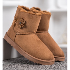 SHELOVET Mukluki med blomma brun 2