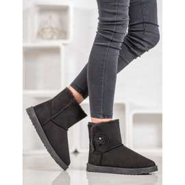 SHELOVET Mukluki med blomma svart 1