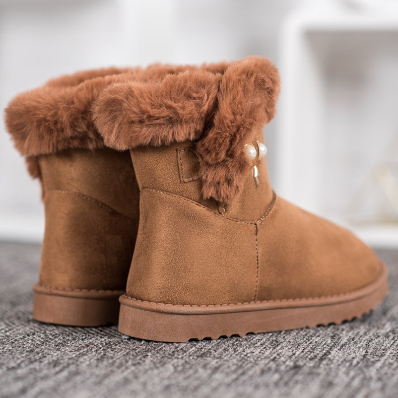 SHELOVET Snöskor med pärlor brun 2