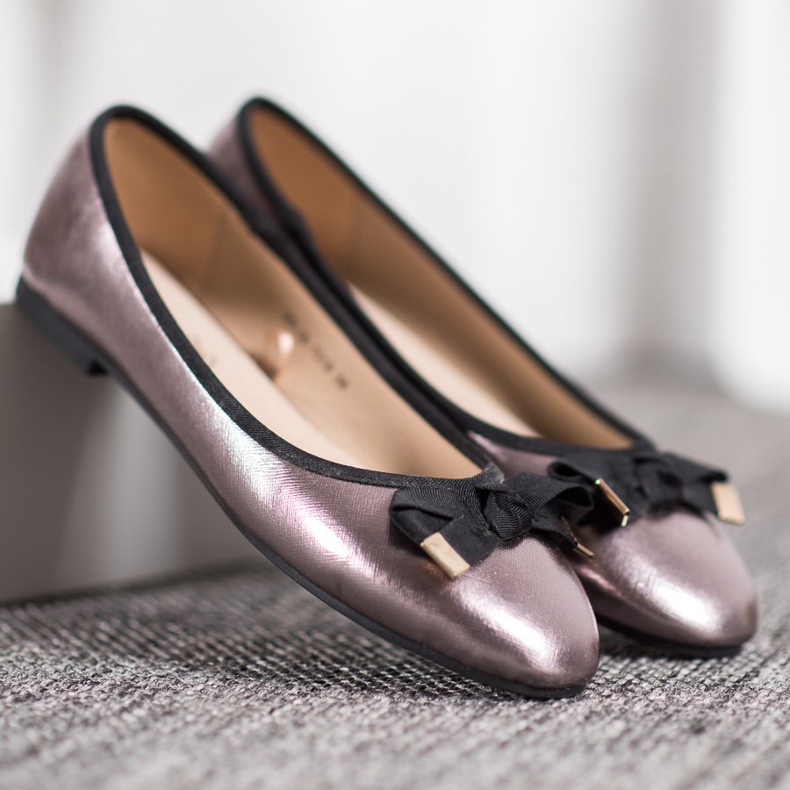 Evento Ballerina med rosett grå 2