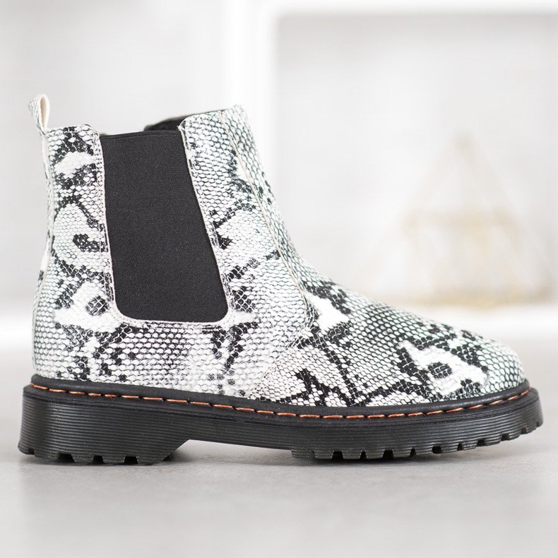 SHELOVET Chelsea stövlar på plattformen vit svart 1