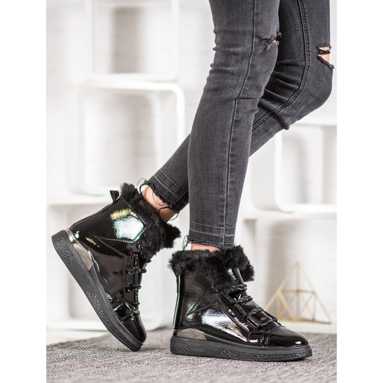 Bella Paris Lackerade snöskor svart 1