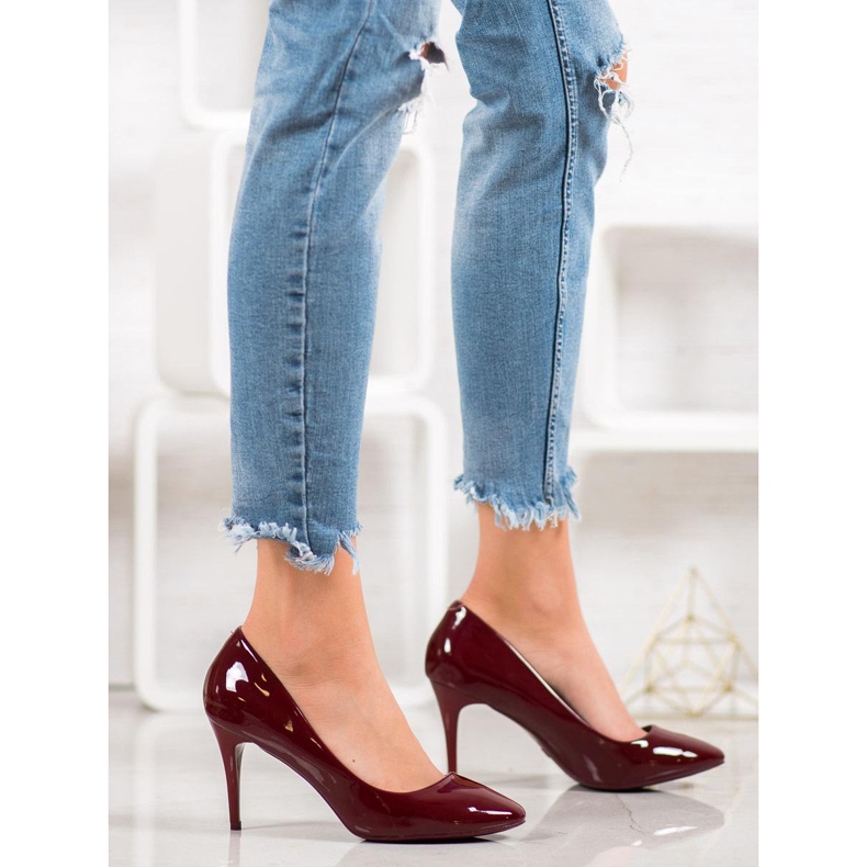 Comer Rödbrun lackerade klackar mångfärgad gul 1