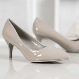 Comer Bekväma lackerade klackar grå 2