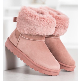 SHELOVET Mukluki med päls rosa 2