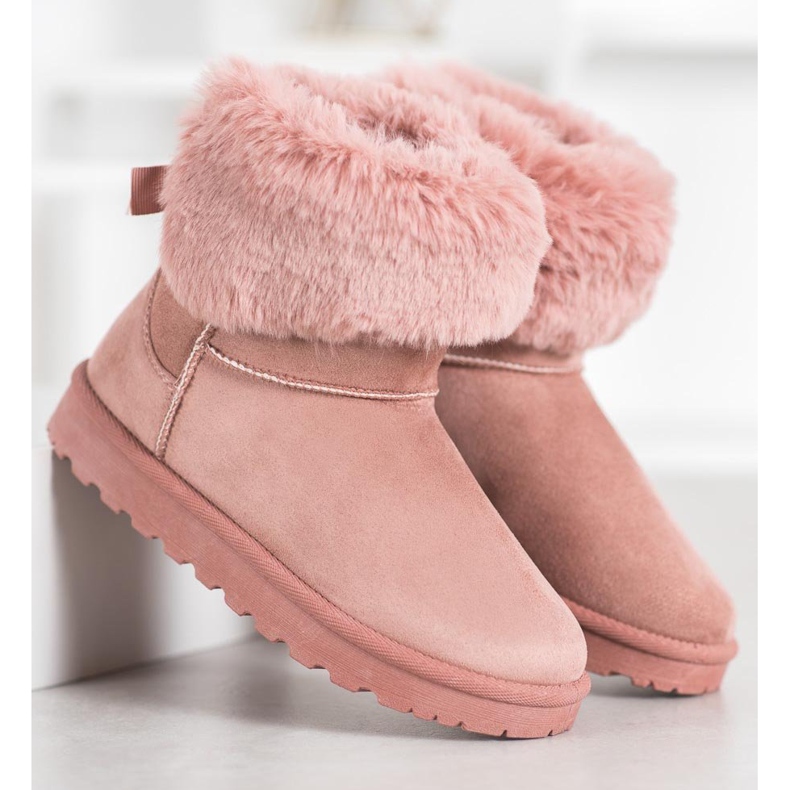 SHELOVET Mukluki med päls rosa 2