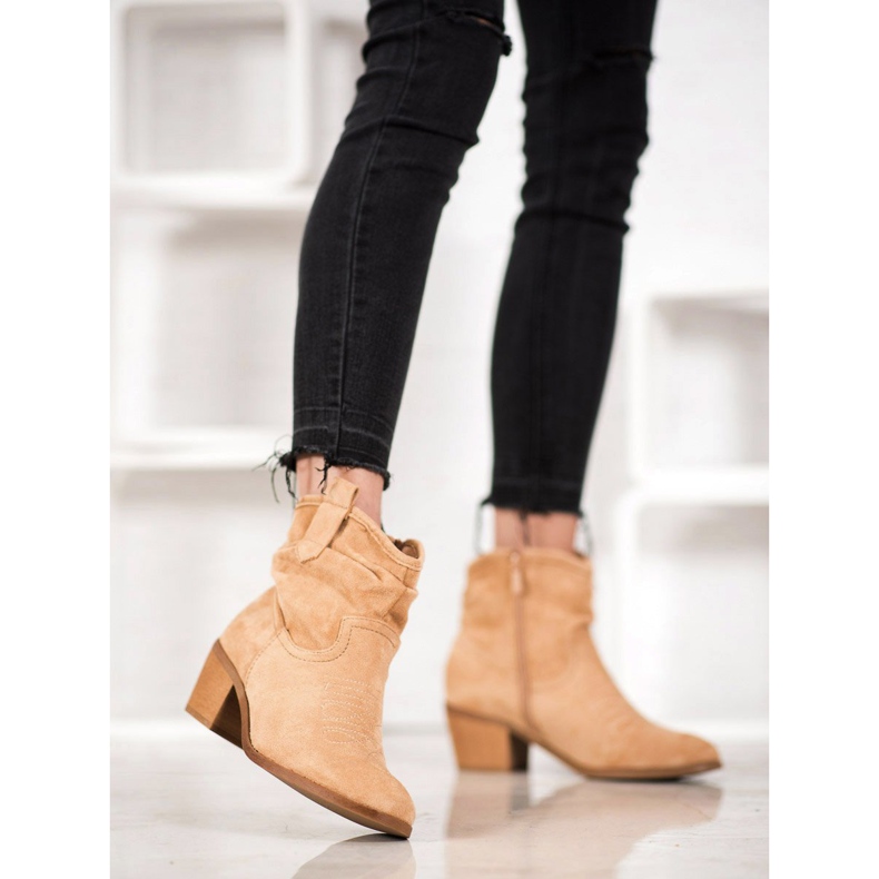 Super Mode Bekväma cowboystövlar på ett inlägg brun 1