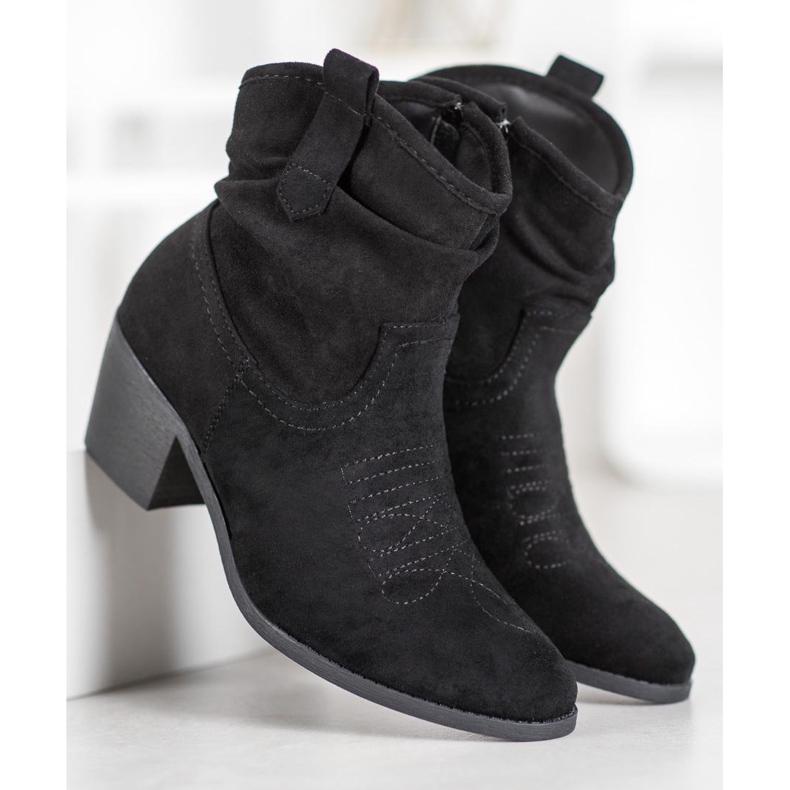 Super Mode Bekväma cowboystövlar på ett inlägg svart 2