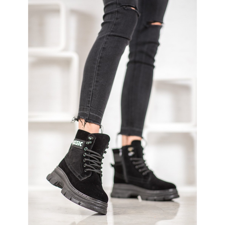 Bella Paris Klassiska plattformsstövlar svart 2